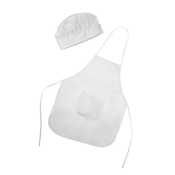Set Delantal/Gorro Jamie, blanco