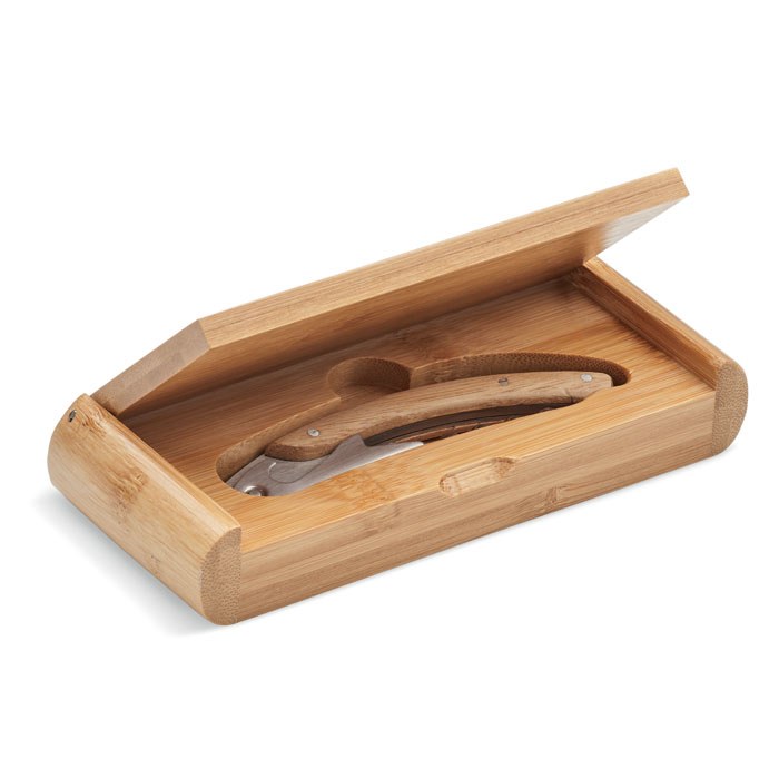 Abridor de camarero de bambú, madera