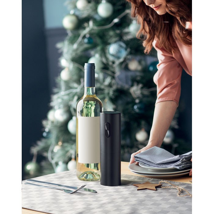 Abridor eléctrico de botellas, negro