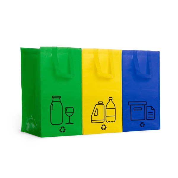Bolsas Reciclaje Volga, verde/azul/amarillo