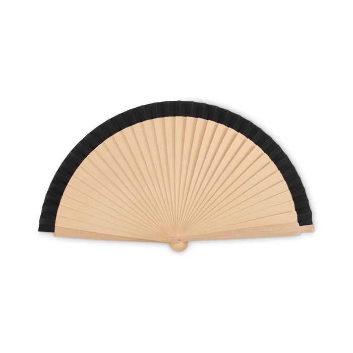 Abanico de madera, negro
