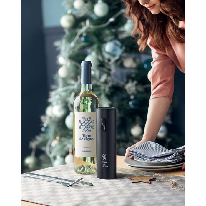 Abridor eléctrico de botellas, negro