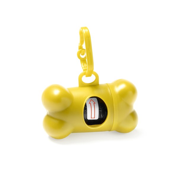 Dispensador Bolsas Para Mascotas Simba, amarillo