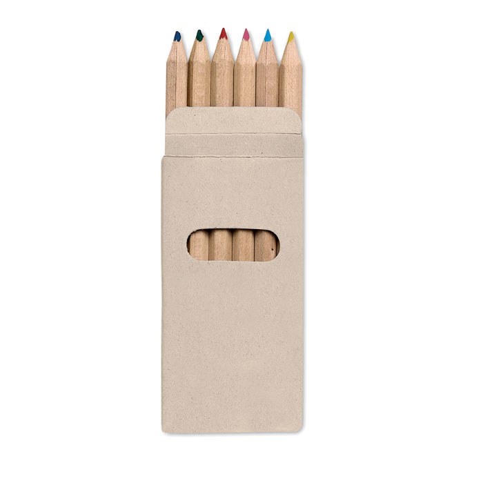 6 lápices de colores en caja, multicolor