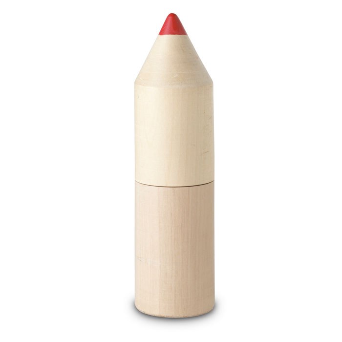 12 lápices en caja madera, madera