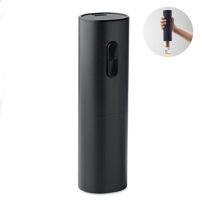 Abridor eléctrico de botellas, negro