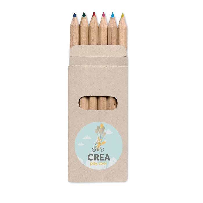 6 llapis de colors en capsa, multicolor