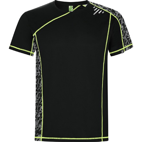 Camiseta Sochi, print run negro